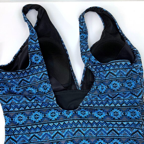 Miraclesuit - Paillette Odyssey One Piece Swimsuit Blue Beach Resort Sz 12 - Picture 7 of 16